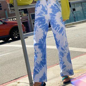 Holiday the Label Light Blue Tie Dye Pants